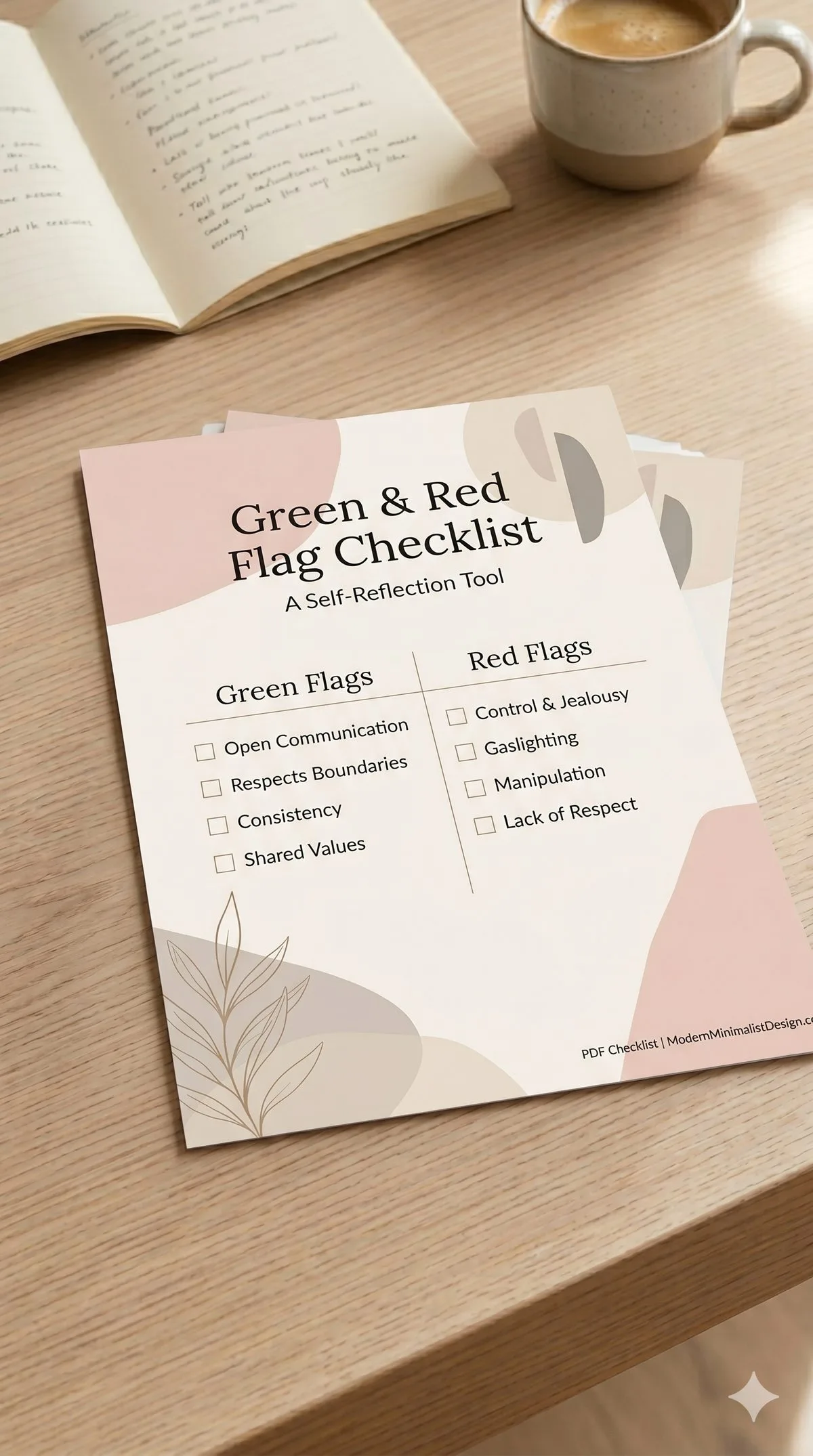 Green and Red Flag Checklist for healthy relationships